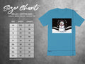 BELLA + CANVAS 3001 unisex tee size chart with snowman graphic.
