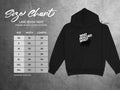 Size chart for Lane Seven 14001 Premium Pullover Hoodie, with measurements in inches.