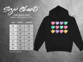 Lane Seven 14001 premium pullover hoodie size chart with measurements.