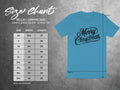 Bella + Canvas 3001 unisex tee size chart with width and length in inches.