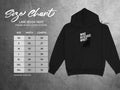 Lane Seven 14001 premium pullover hoodie size chart with measurements in inches.